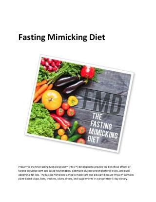 Fasting Mimicking Diet