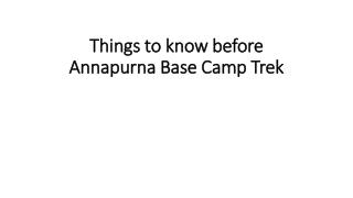 Things to know before Annapurna Base Camp Trek