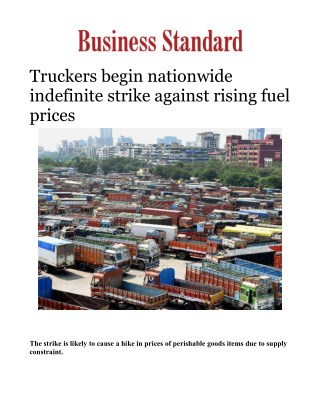 Truckers begin nationwide indefinite strike against rising fuel prices