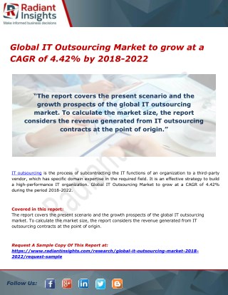 Global IT Outsourcing Market to grow at a CAGR of 4.42% by 2018-2022