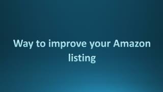 Tips To Improve your Amazon listing â€“ Vserve