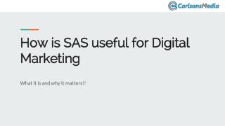 How is SAS useful for Digital Marketing?