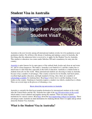 Study in Australia: How to get an Australia Education Visa?