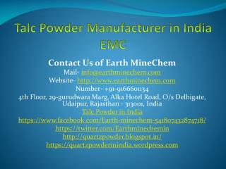 Talc Powder Manufacturer in India EMC