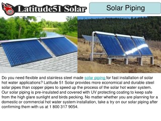 Best Solar Piping Service