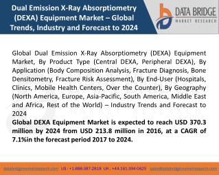 Global Dual Emission X-Ray Absorptiometry (DEXA) Equipment Market â€“ Industry Trends and Forecast to 2024