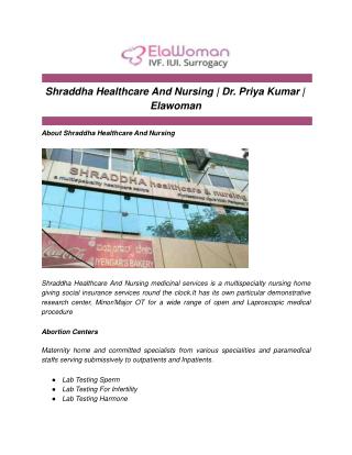 Shraddha Healthcare And Nursing | Dr. Priya Kumar | Elawoman