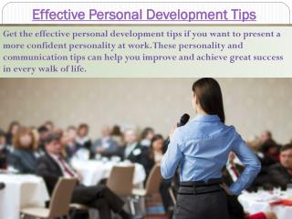 Effective Personal Development Tips
