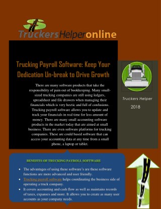 Create Paychecks Easily Using Trucking Payroll Software