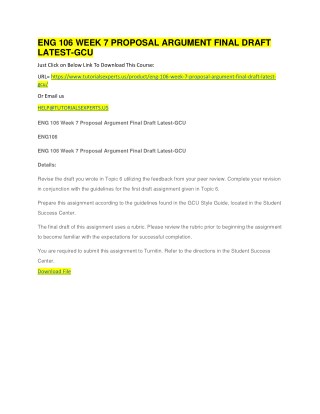 ENG 106 WEEK 7 PROPOSAL ARGUMENT FINAL DRAFT LATEST-GCU