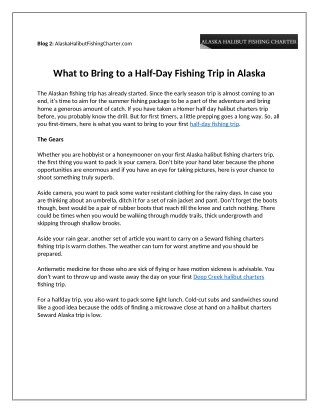 What to Bring to a Half-Day Fishing Trip in Alaska