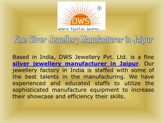 FineÂ Silver Jewellery Manufacturer in Jaipur