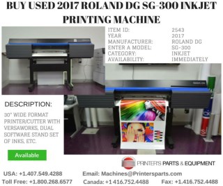 Buy Used 2017 Roland DG SG-300 Inkjet Printing Machine