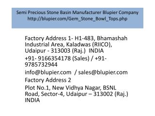 Semi Precious Stone Basin Manufacturer Blupier Company