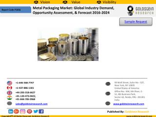 Metal Packaging Market: Global Industry Demand And Growth Analysis, Market Size, Opportunity Assessment, & Forecast 2016