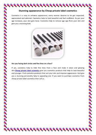 Stunning appearance by Cheap private label cosmetics