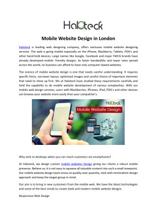 Mobile Website Design in London