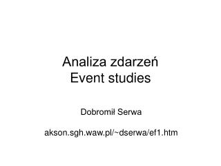 Analiza zdarzeń Event studies