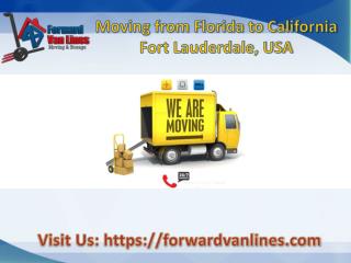 Moving from Florida to California - choose Forward Van Lines