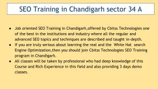 SEO Training in Chandigarh sector 34 A