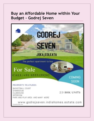 Buy an affordable home within your budget-Godrej Seven