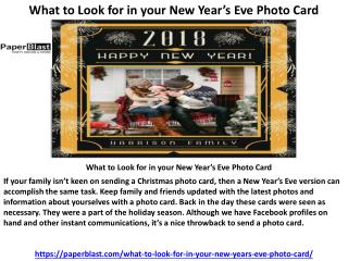 What to Look for in your New Yearâ€™s Eve Photo Card