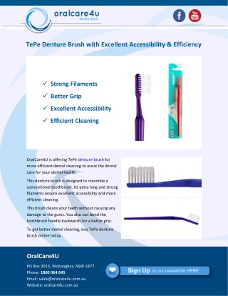 TePe Denture Brush with Excellent Accessibility & Efficiency