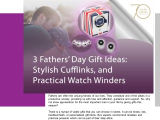 3 Fathersâ€™ Day Gift Ideas: Stylish Cufflinks and Practical Watch Winders