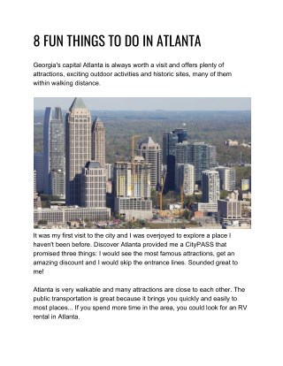 8 Fun Things to Do in Atlanta