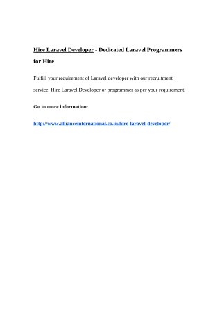 Hire Laravel Developer - Dedicated Laravel Programmers for Hire