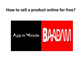 How to sell a product online for free?