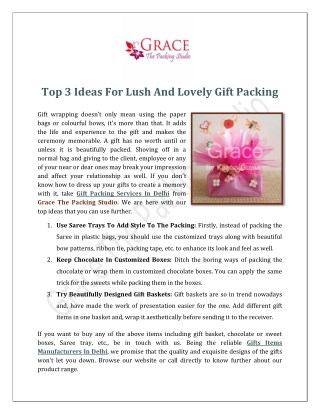 Top 3 Ideas For Lush And Lovely Gift Packing