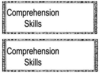 Comprehension Skills