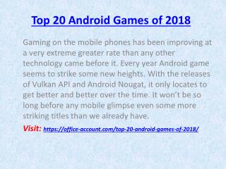 Top 20 Android Games of 2018