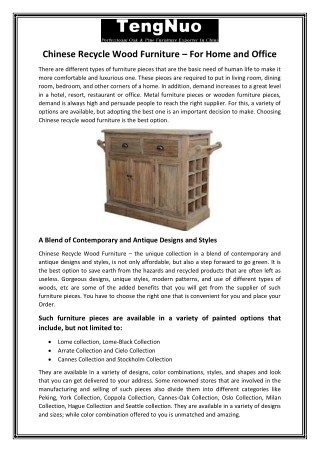 Chinese Recycle Wood Furniture â€“ For Home and Office