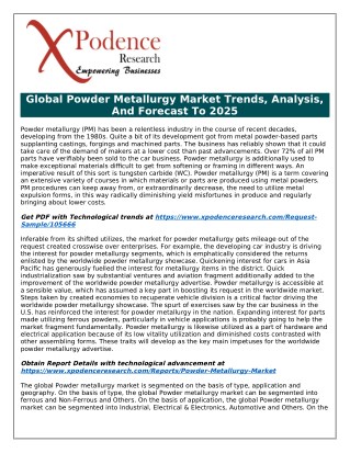 Industry Outlook of Global Powder Metallurgy Market 2018 Trends to 2025