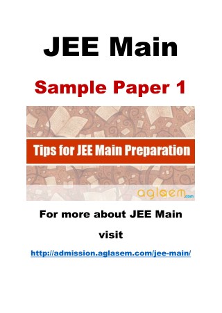 Download JEE Main Sample Paper from Aglasem
