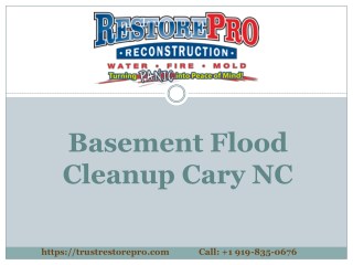 Basement Flood Cleanup Cary NC