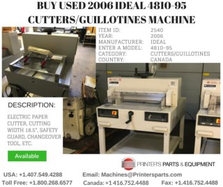 Buy Used 2006 Ideal 4810-95 Cutters/Guillotines Machine