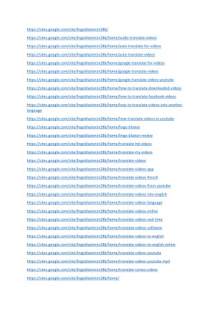 Lingo Blaster URL's
