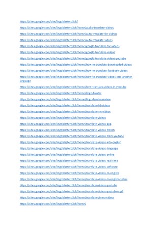 List of Lingo Blaster URL's