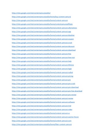 Content Samurai URL's