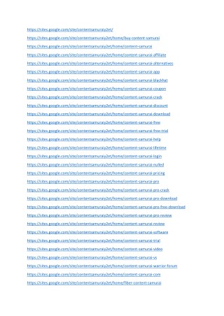 List of URL's Content Samurai