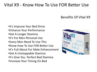 Vital X9 - Enhance Your Performance