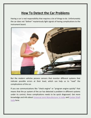 How To Detect the Car Problems