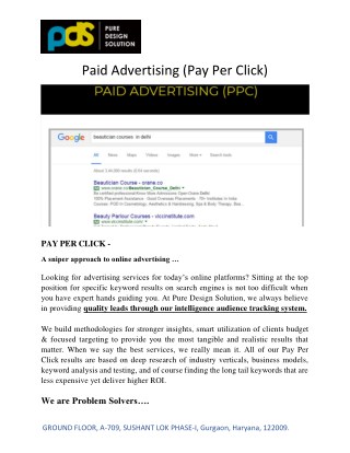 Pay Per Click, PPC Advertising in Gurgaon, Delhi NCR | PDS