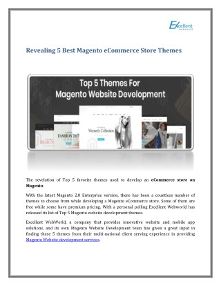 Revealing 5 Best Magento eCommerce Store Themes