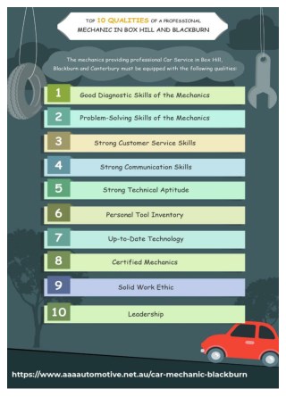 Top 10 Qualities of a Professional Mechanic in Box Hill, Blackburn and Canterbury