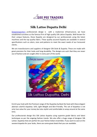 Silk Lattoo Dupatta Delhi