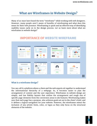 What are Wireframes in Website Design - tecHindustan